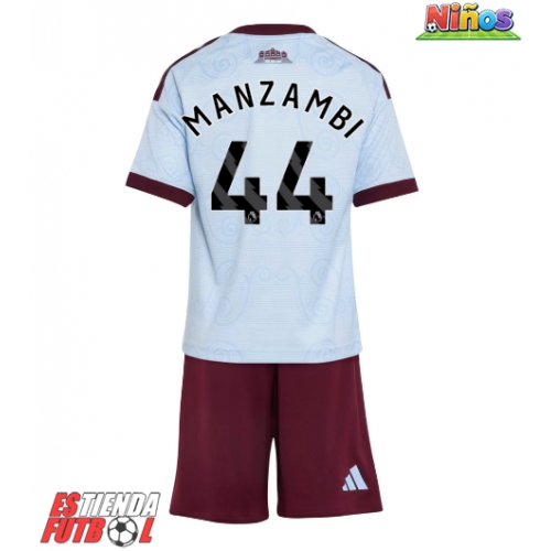 Aston Villa Johan Manzambi #44 Tercera Equipación Niños 2026-27 Manga Corta (+ Pantalones cortos)